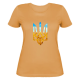 Женская футболка оранжевая с тризубом